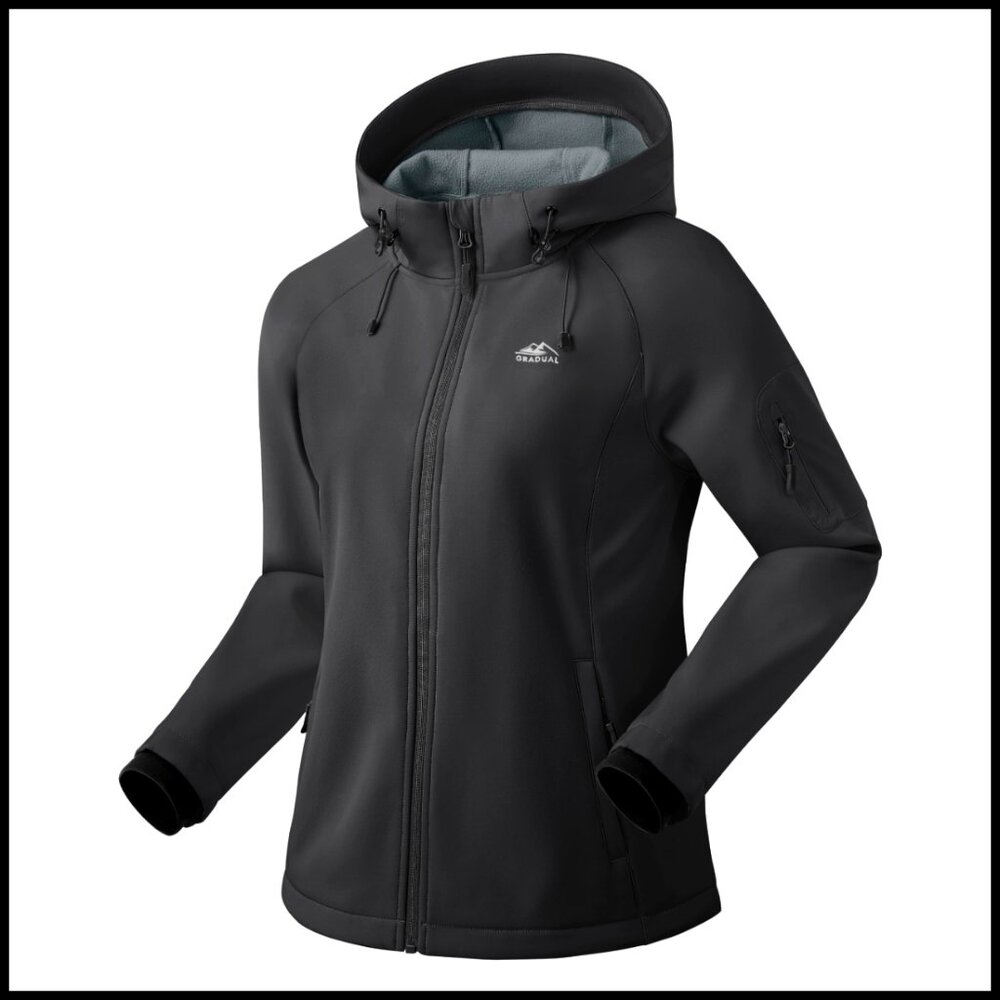 Fleece Lined Softshell Jacket Windproof Waterproo… - image 1